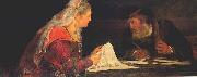 Aert de Gelder Esther and Mordechai writing oil painting artist